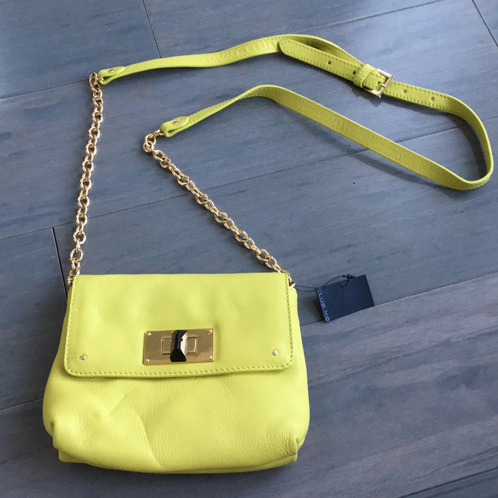 NWT New Club Monaco Freja Cross Body Bag Neon